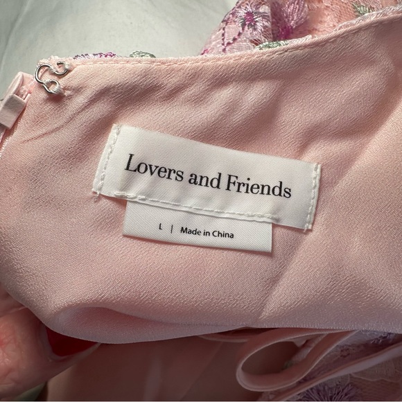 Revolve Skylight Dress Lovers and Friends Pink Floral Lace Asymmetrical Dress - Picture 13 of 14